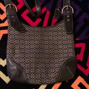 Coach black and gray monogram crossbody in EUC